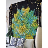 Cotton Mandala Lotus Drapery My Wall Clock